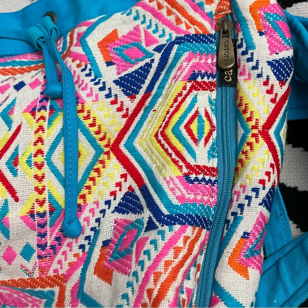 Catori Boho Southwestern Print Oversized Blanket Bucket Bag Backpack - Picture 9 of 14